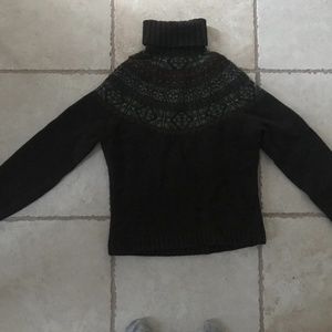 Brown wool turtleneck sweater
